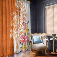 Aloha Lanai Island Personalized Window Curtain Orange Dreamy Turtle