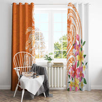 Aloha Lanai Island Personalized Window Curtain Orange Dreamy Turtle