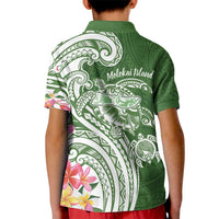 Aloha Molokai Island Personalized Kid Polo Shirt Sage Dreamy Turtle LT7 - Polynesian Pride