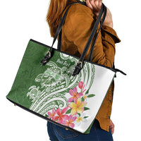Aloha Molokai Island Personalized Leather Tote Bag Sage Dreamy Turtle LT7 - Polynesian Pride