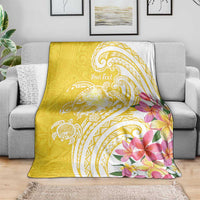 Aloha Oahu Island Personalized Blanket Yellow Dreamy Turtle