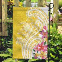 Aloha Oahu Island Personalized Garden Flag Yellow Dreamy Turtle