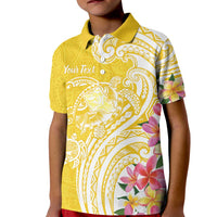Aloha Oahu Island Personalized Kid Polo Shirt Yellow Dreamy Turtle LT7 Kid Yellow - Polynesian Pride