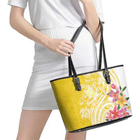 Aloha Oahu Island Personalized Leather Tote Bag Yellow Dreamy Turtle LT7 - Polynesian Pride