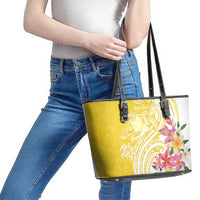 Aloha Oahu Island Personalized Leather Tote Bag Yellow Dreamy Turtle LT7 - Polynesian Pride