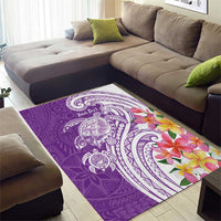 Aloha Kauai Island Personalized Area Rug Lilac Dreamy Turtle