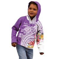 Aloha Kauai Island Personalized Kid Hoodie Lilac Dreamy Turtle