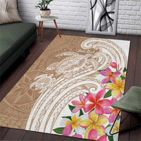 Aloha Ni’ihau Island Personalized Area Rug Beige Dreamy Turtle