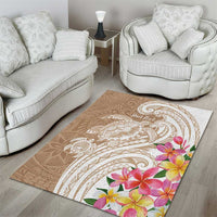 Aloha Ni’ihau Island Personalized Area Rug Beige Dreamy Turtle