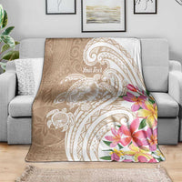 Aloha Ni’ihau Island Personalized Blanket Beige Dreamy Turtle