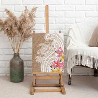 Aloha Ni’ihau Island Personalized Canvas Wall Art Beige Dreamy Turtle