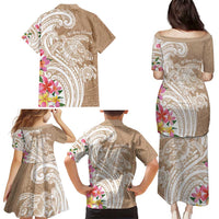 Aloha Ni’ihau Island Personalized Family Matching Puletasi and Hawaiian Shirt Beige Dreamy Turtle