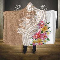 Aloha Ni’ihau Island Personalized Hooded Blanket Beige Dreamy Turtle