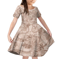 Hawaii Father's Day Vintage Lei Family Matching Tank Maxi Dress and Hawaiian Shirt Hauoli la Makuakane - Beige