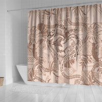 Hawaii Father's Day Vintage Lei Shower Curtain Hauoli la Makuakane - Beige LT7 - Polynesian Pride