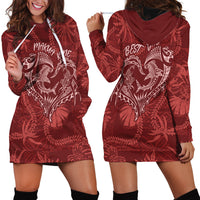 Hawaii Father's Day Vintage Lei Hoodie Dress Hauoli la Makuakane - Red