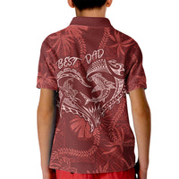 Hawaii Father's Day Vintage Lei Kid Polo Shirt Hauoli la Makuakane - Red