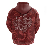 Hawaii Father's Day Vintage Lei Zip Hoodie Hauoli la Makuakane - Red