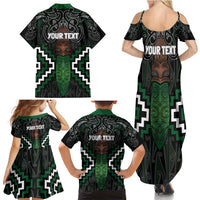 Maori Taiaha Pounamu Whakairo Personalized Family Matching Summer Maxi Dress and Hawaiian Shirt Jade Poutama Motifs LT7 - Polynesian Pride