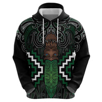 Maori Taiaha Pounamu Whakairo Personalized Hoodie Jade Poutama Motifs