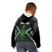 Maori Taiaha Pounamu Whakairo Personalized Kid Hoodie Jade Poutama Motifs