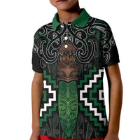 Maori Taiaha Pounamu Whakairo Personalized Kid Polo Shirt Jade Poutama Motifs LT7 Kid Jade - Polynesian Pride