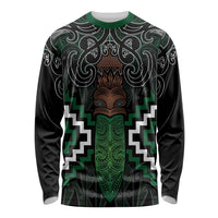 Maori Taiaha Pounamu Whakairo Personalized Long Sleeve Shirt Jade Poutama Motifs LT7 Unisex Jade - Polynesian Pride