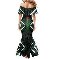 Maori Taiaha Pounamu Whakairo Personalized Mermaid Dress Jade Poutama Motifs