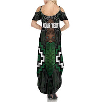 Maori Taiaha Pounamu Whakairo Personalized Summer Maxi Dress Jade Poutama Motifs LT7 - Polynesian Pride