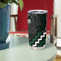 Maori Taiaha Pounamu Whakairo Personalized Tumbler Cup Jade Poutama Motifs LT7 - Polynesian Pride