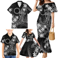 Black Kuki Airani Tapakau Family Matching Mermaid Dress and Hawaiian Shirt Tribal Anchor Mix Tiare LT7 - Polynesian Pride
