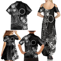 Black Kuki Airani Tapakau Family Matching Summer Maxi Dress and Hawaiian Shirt Tribal Anchor Mix Tiare LT7 - Polynesian Pride