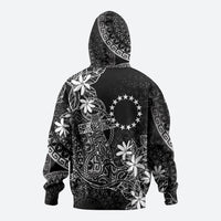 Black Kuki Airani Tapakau Hoodie Tribal Anchor Mix Tiare
