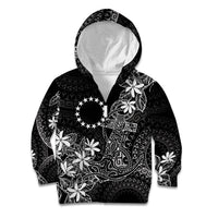 Black Kuki Airani Tapakau Kid Hoodie Tribal Anchor Mix Tiare LT7 Zip Hoodie Black - Polynesian Pride