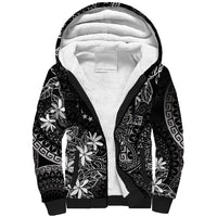 Black Kuki Airani Tapakau Sherpa Hoodie Tribal Anchor Mix Tiare LT7 Unisex Black - Polynesian Pride