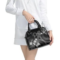 Black Kuki Airani Tapakau Shoulder Handbag Tribal Anchor Mix Tiare