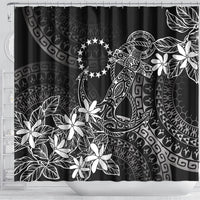 Black Kuki Airani Tapakau Shower Curtain Tribal Anchor Mix Tiare