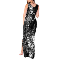 Black Kuki Airani Tapakau Tank Maxi Dress Tribal Anchor Mix Tiare LT7 - Polynesian Pride