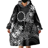 Black Kuki Airani Tapakau Wearable Blanket Hoodie Tribal Anchor Mix Tiare LT7 - Polynesian Pride