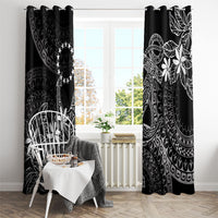 Black Kuki Airani Tapakau Window Curtain Tribal Anchor Mix Tiare