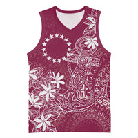 Maroon Kuki Airani Tapakau Basketball Jersey Tribal Anchor Mix Tiare