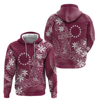 Maroon Kuki Airani Tapakau Hoodie Tribal Anchor Mix Tiare