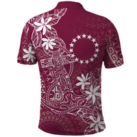 Maroon Kuki Airani Tapakau Polo Shirt Tribal Anchor Mix Tiare