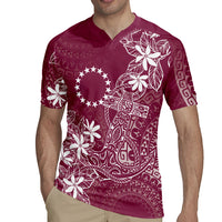 Maroon Kuki Airani Tapakau Rugby Jersey Tribal Anchor Mix Tiare