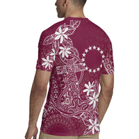 Maroon Kuki Airani Tapakau Rugby Jersey Tribal Anchor Mix Tiare