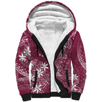 Maroon Kuki Airani Tapakau Sherpa Hoodie Tribal Anchor Mix Tiare LT7 Unisex Maroon - Polynesian Pride