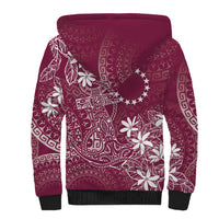 Maroon Kuki Airani Tapakau Sherpa Hoodie Tribal Anchor Mix Tiare LT7 - Polynesian Pride