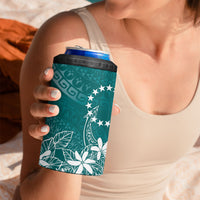 Teal Kuki Airani Tapakau 4 in 1 Can Cooler Tumbler Tribal Anchor Mix Tiare LT7 - Polynesian Pride