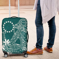 Teal Kuki Airani Tapakau Luggage Cover Tribal Anchor Mix Tiare LT7 Teal - Polynesian Pride