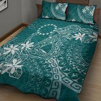 Teal Kuki Airani Tapakau Quilt Bed Set Tribal Anchor Mix Tiare